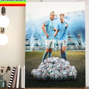 Erling Haaland vs Kevin De Bruyne Is Goal Of Premier League Home Decor Poster Canvas