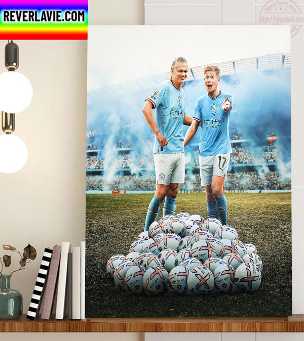 Erling Haaland vs Kevin De Bruyne Is Goal Of Premier League Home Decor Poster Canvas