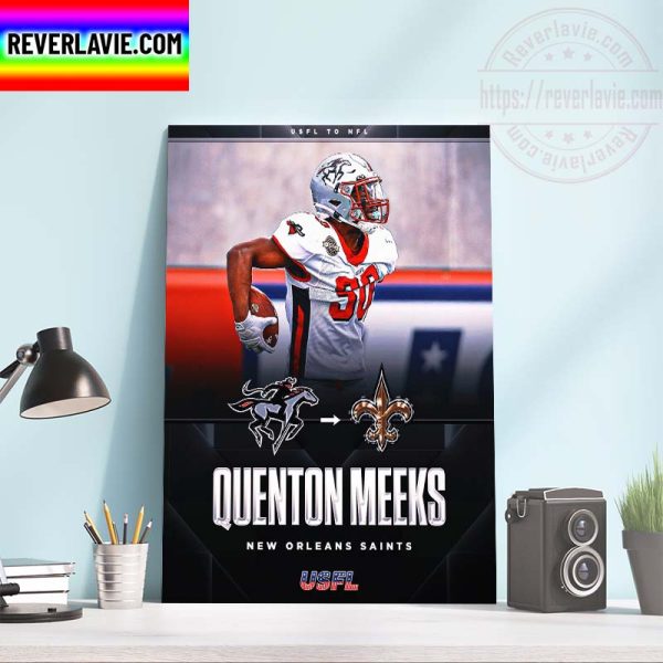 Former USFL Tampa Bay Bandits CB Quenton Meeks Signed With New Orleans Saints Home Decor Poster Canvas