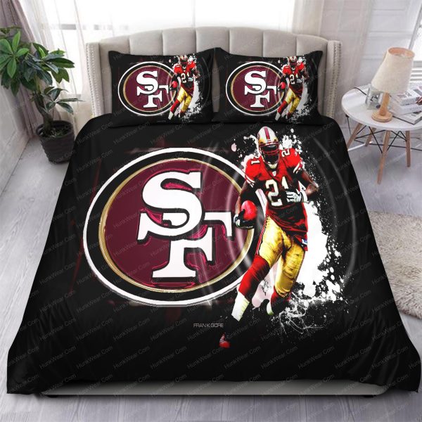 Frank Gore 49ers Logo In Black Background Bedding Set