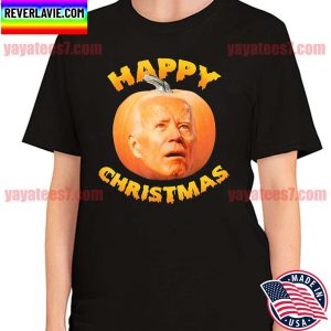 Funny Anti Joe Biden Happy Christmas Holiday Pumpkin Head T-Shirt