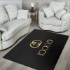 Gucci Golden Logo In Black Background Bedding Set