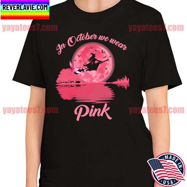 Guitar water reflection In October we wear Pink Breast Cancer T-shirt
