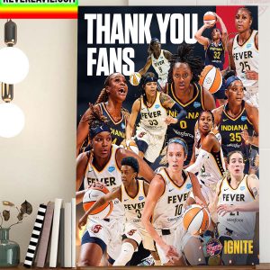 Indiana Fever Thank You Fans WNBA Home Decor Poster Canvas