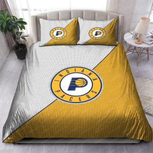 Indiana Pacers Logo In White And Yellow Background Bedding Set