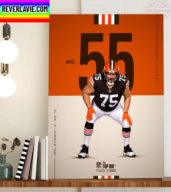 Joel Bitonio In The NFL Top 100 Players Of 2022 Home Decor Poster Canvas