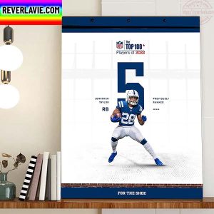 Jonathan Taylor Indianapolis Colts In The NFL Top 100 Home Decor Poster Canvas