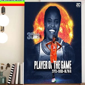 Jonquel Jones 35 Player of the Game of Connecticut Sun Home Decor Poster Canvas