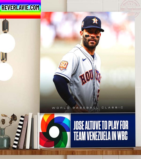 Jose Altuve Playing For Team Venezuela In 2023 WBC Home Decor Poster Canvas