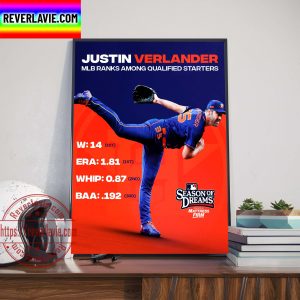 Justin Verlander MLB Ranks Among Qualified Starters Home Decor Poster Canvas