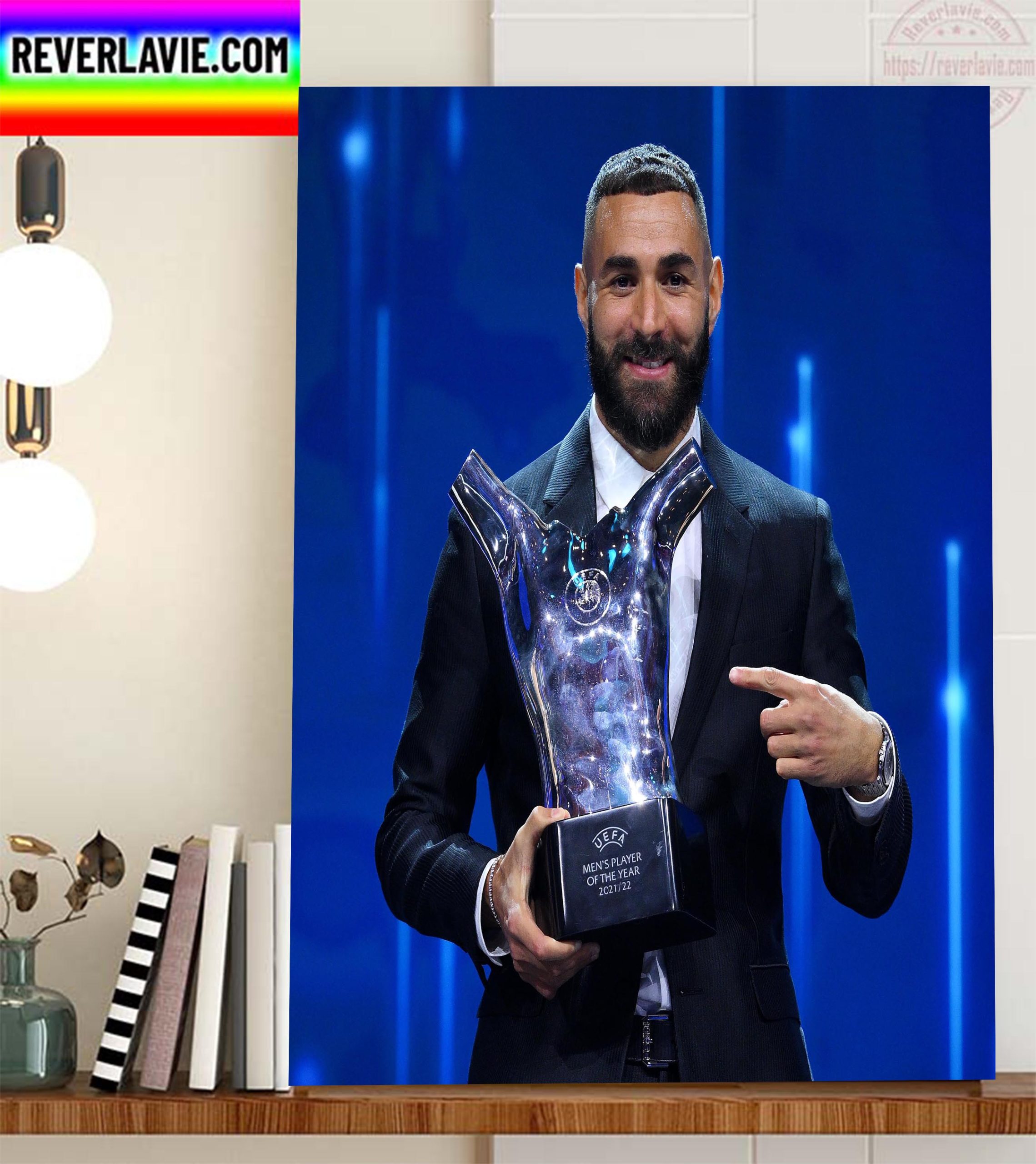 Karim Benzema 2021 2022 UEFA Mens Player Of The Year Home Decor Poster Canvas Karim Benzema 2021 2022 UEFA Mens Player Of The Year Home Decor Poster Canvas