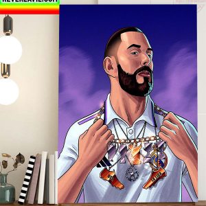 Karim Benzema Adds UEFA Mens Player Of The Year Trophy To Collection Home Decor Poster Canvas
