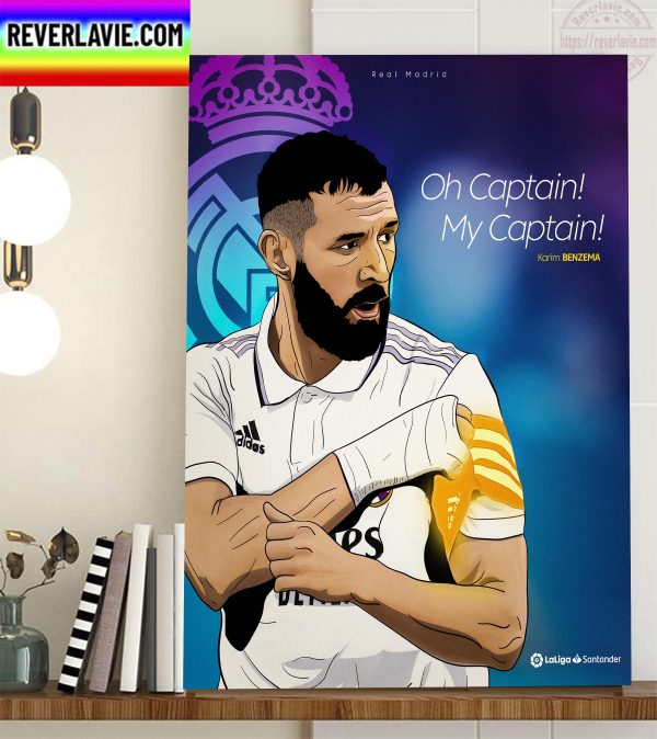 Karim Benzema Captain Real Madrid Home Decor Poster Canvas