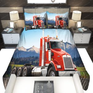 Kenworth T800 Red Trucks Bedding Set