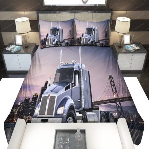 Kenworth T880 Grey Trucks Bedding Set