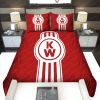 Kenworth Truck Driver Logo In Red Background Bedding Set