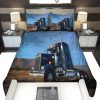 Kenworth Truck Logo In Red Background Bedding Set