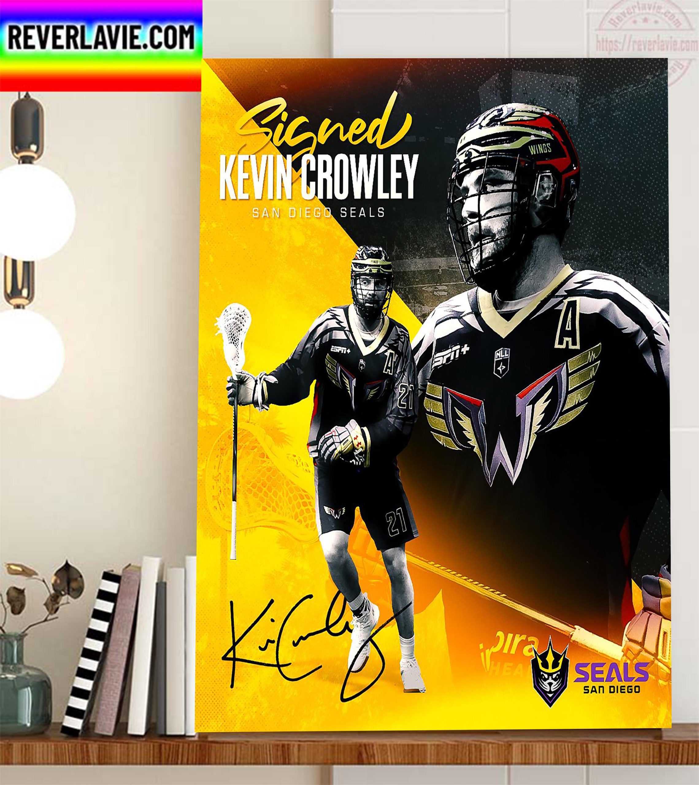 Kevin Crowley Signed With San Diego Seals Home Decor Poster Canvas Kevin Crowley Signed With San Diego Seals Home Decor Poster Canvas