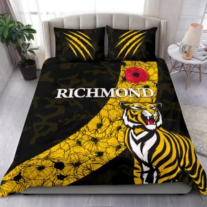 Lest We Forget Anzac Day Holiday In Australia Richmond Football Club Bedding Set