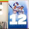 Los Angeles Dodgers 12 Wins In A Row Home Decor Poster Canvas