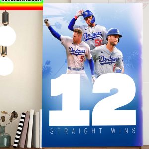 Los Angeles Dodgers 12 Straight Wins Home Decor Poster Canvas
