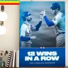 Los Angeles Dodgers Win 12 Straight Games Home Decor Poster Canvas