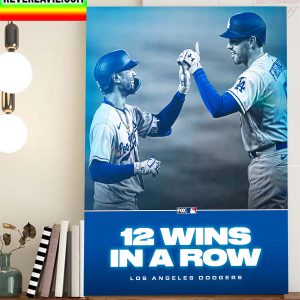 Los Angeles Dodgers 12 Wins In A Row Home Decor Poster Canvas