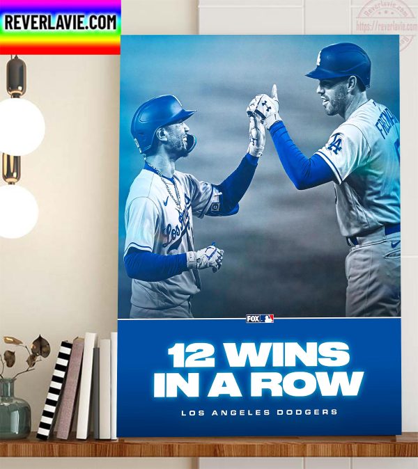 Los Angeles Dodgers 12 Wins In A Row Home Decor Poster Canvas