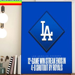 Los Angeles Dodgers Win 12 Straight Games Home Decor Poster Canvas