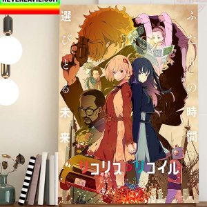 Lycoris Recoil Official Anime Key Visual Home Decor Poster Cavas