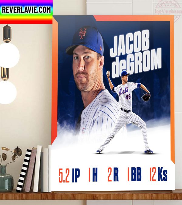 MLB New York Mets Jacob DeGrom The King of Queens Home Decor Poster Canvas