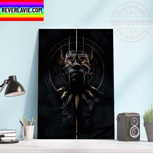 Marvel Studios Black Panther Wakanda Forever Black x Gold Home Decor Poster Canvas