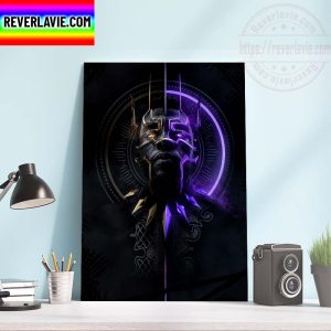 Marvel Studios Black Panther Wakanda Forever Gold x Purple Home Decor Poster Canvas