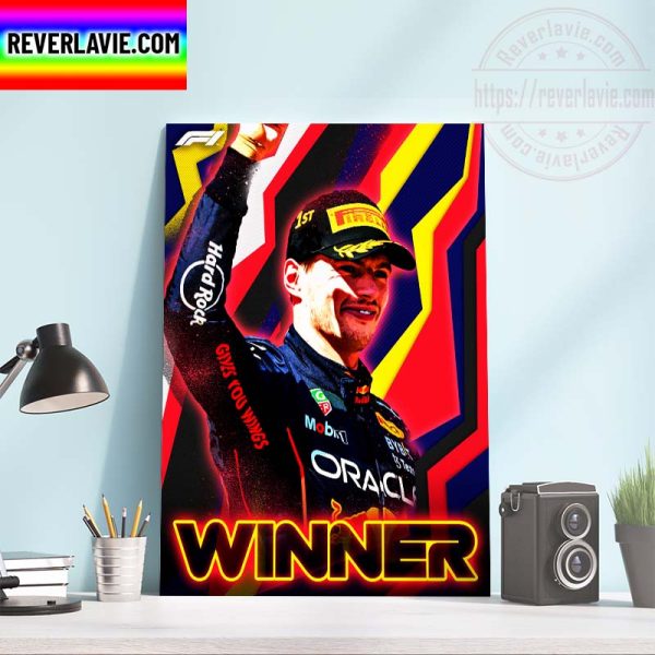 Max Verstappen Winner Hungarian GP Home Decor Poster Canvas