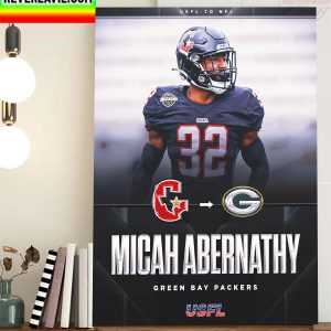 Micah Abernathy From Houston Gamblers to Green Bay Packers Home Decor Poster Canvas