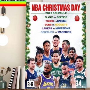 NBA Christmas Day 2022 Schedule Five Games Home Decor Poster Canvas