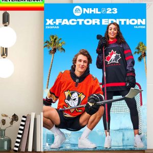 NHL 23 Cover Athletes Trevor Zegras vs Sarah Nurse Home Decor Poster Canvas
