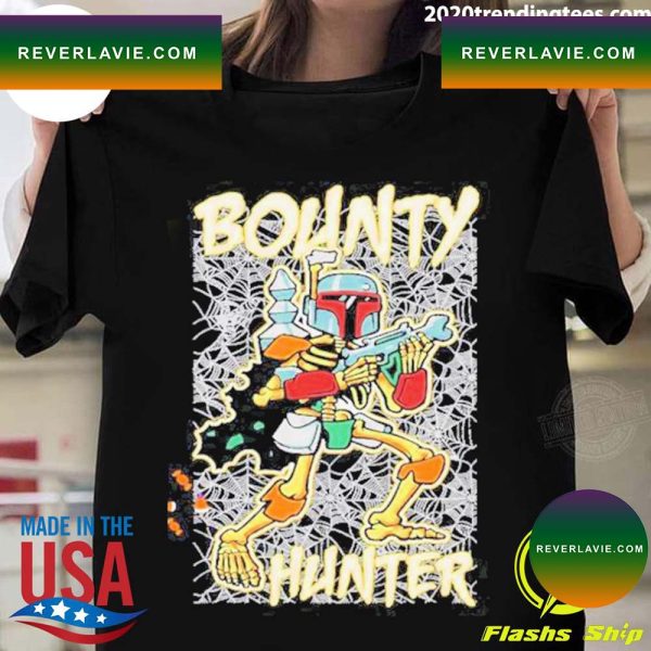 Nice star Wars Boba Fett Bounty Hunter Skeleton Halloween T-Shirt