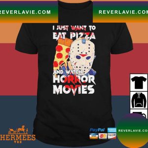 Official I Just Want To Eat Pizza And Watch Horror Movies Vintage T-Shirt