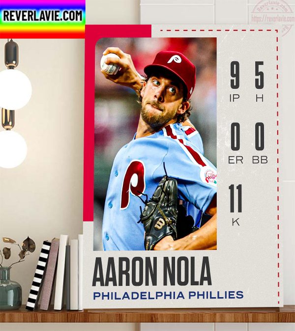 Performance By Aaron Nola In Philadelphia Phillies Home Decor Poster Canvas