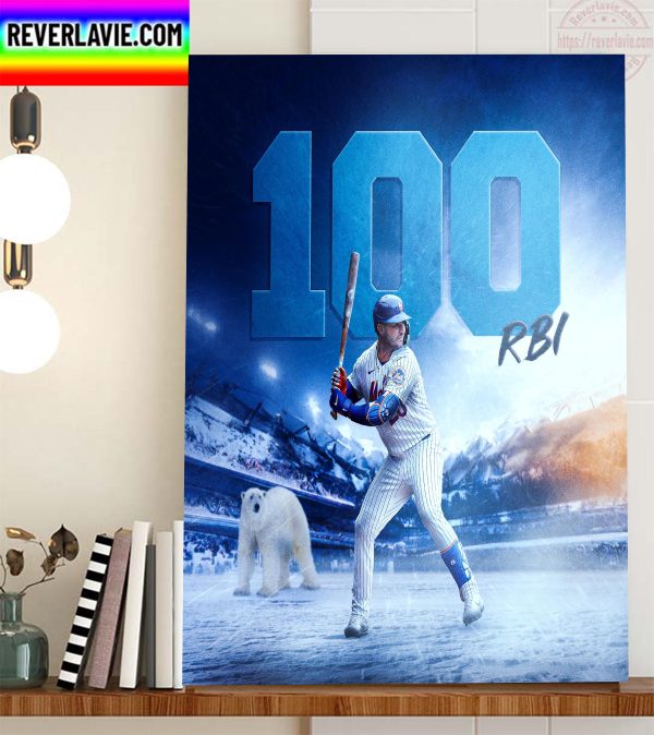 Pete Alonso 100 RBI In New York Mets Home Decor Poster Canvas