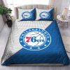 Philadelphia 76ers Logo In White And Blue Background Bedding Set