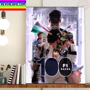 Pierre Gasly F1 Scuderia AlphaTauri 100 Grands Prix Home Decor Poster Canvas