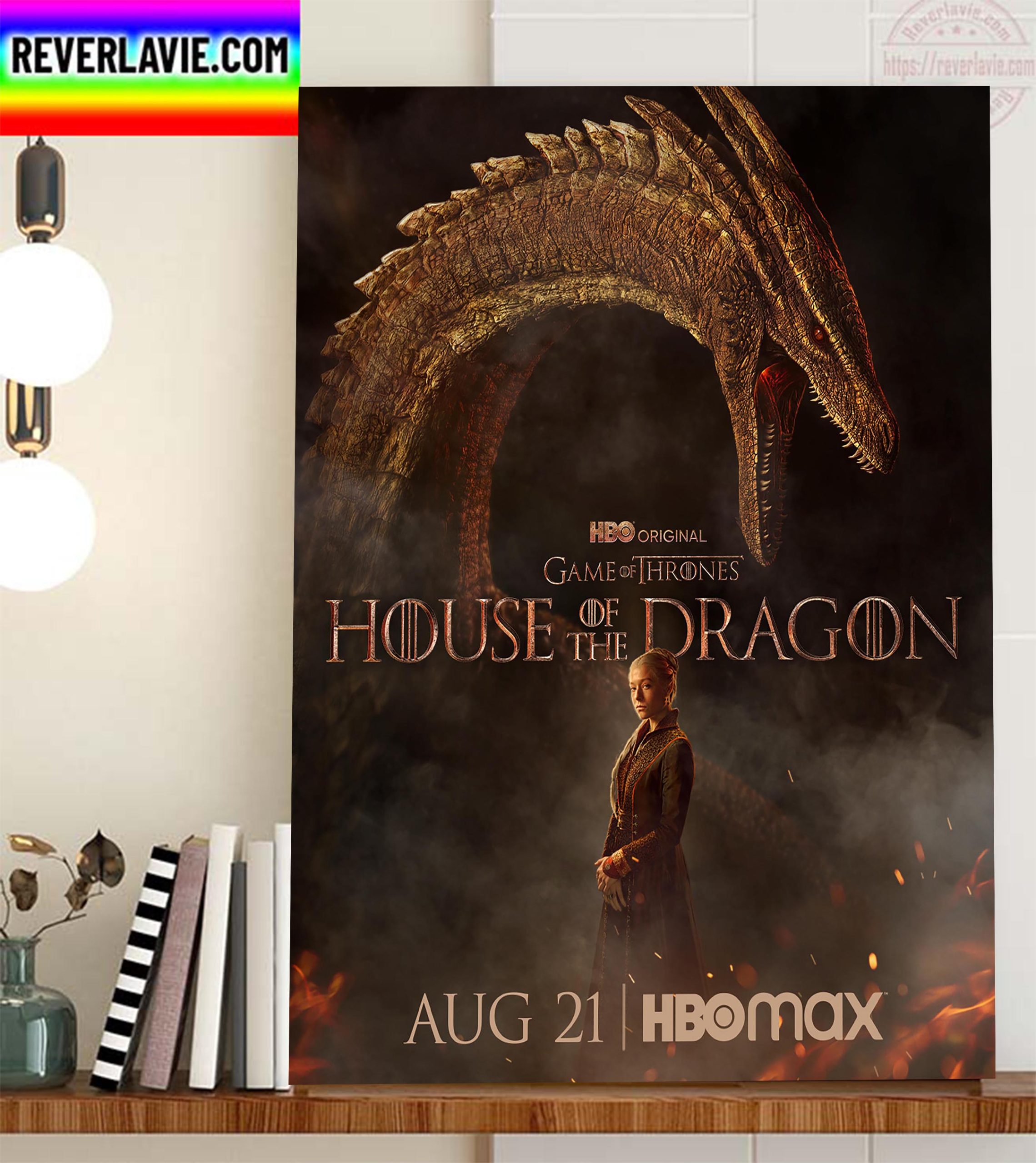 Queen Rhaenyra Targaryen and Syrax House of The Dragon Home Decor Poster Canvas Queen Rhaenyra Targaryen and Syrax House of The Dragon Home Decor Poster Canvas