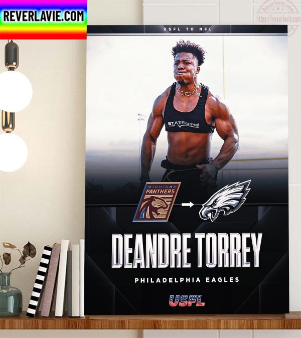RB DeAndre Torrey From Michigan Panthers to Philadelphia Eagles Home Decor Poster Canvas