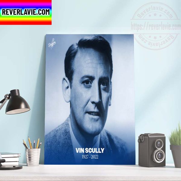 RIP Vin Scully MLB and Los Angeles Dodgers Broadcasting Legend Home Decor Poster Canvas