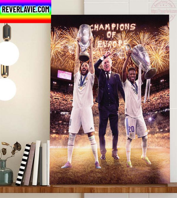 Real Madrid Champions Of Europe Home Decor Poster Canvas