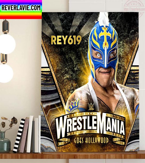 Rey Mysterio In WWE WrestleMania Goes Hollywood Home Decor Poster Canvas