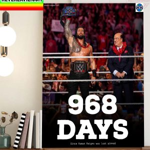 Roman Reigns 968 Days Was Last Pinned by Baron Corbin Home Decor Poster Canvas