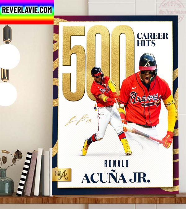 Ronald Acuna Jr 500 Career Hits Home Decor Poster Canvas